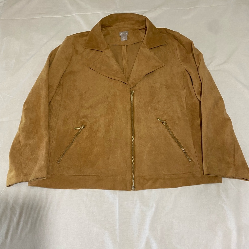 Chico's Faux Suede Moto Jacket